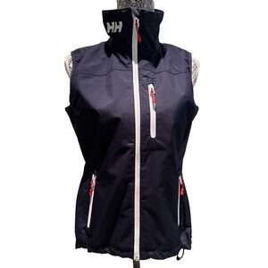 Helly Hansen Crew Vest Womens S Blue Navy Sailing Water Wind Resistant Full‎ Zip